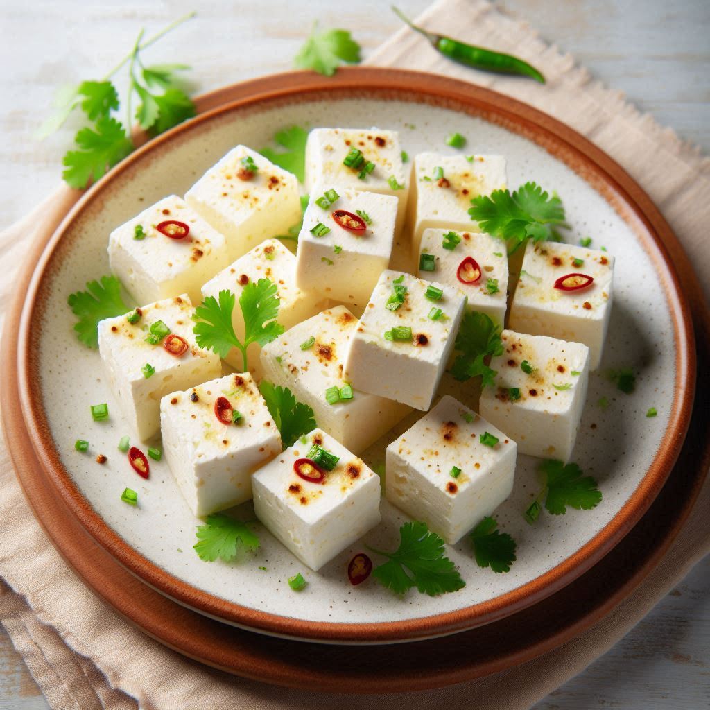 Freshly prepared homemade paneer