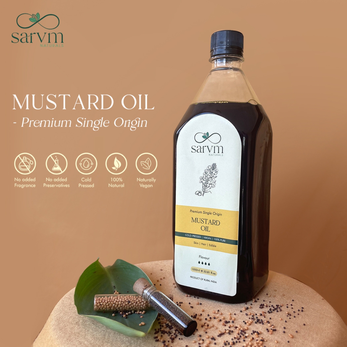 Mustard Oil Premium Single Origin Cold Pressed - 500ml