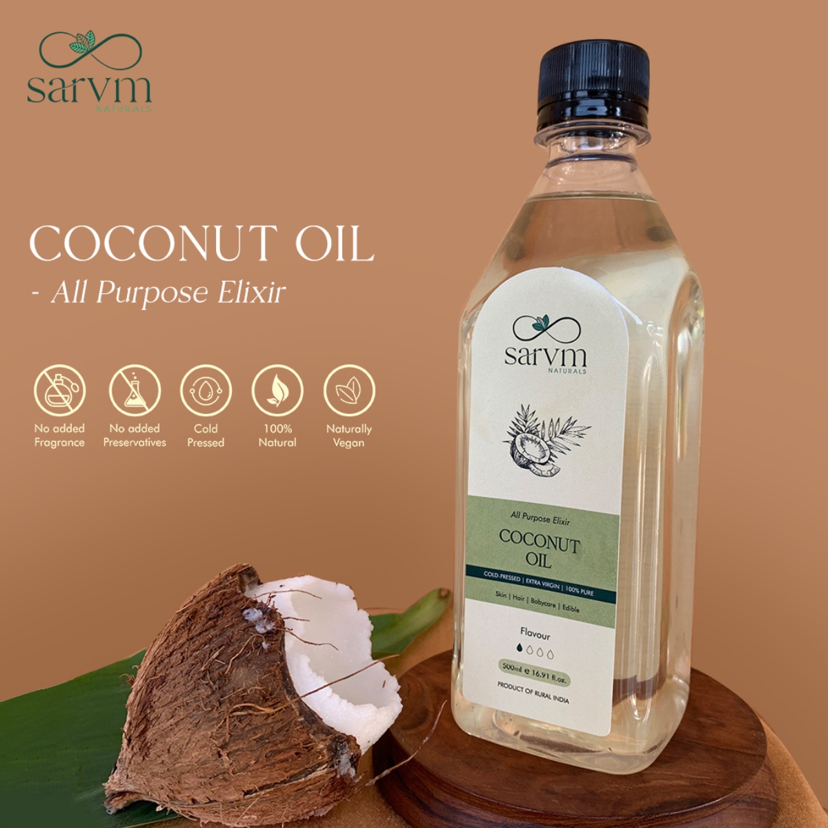 Coconut Oil Premium Single Origin Cold Pressed - 500 ml