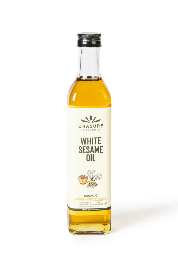 Organic Cold-Pressed White Sesame Oil - 500ML