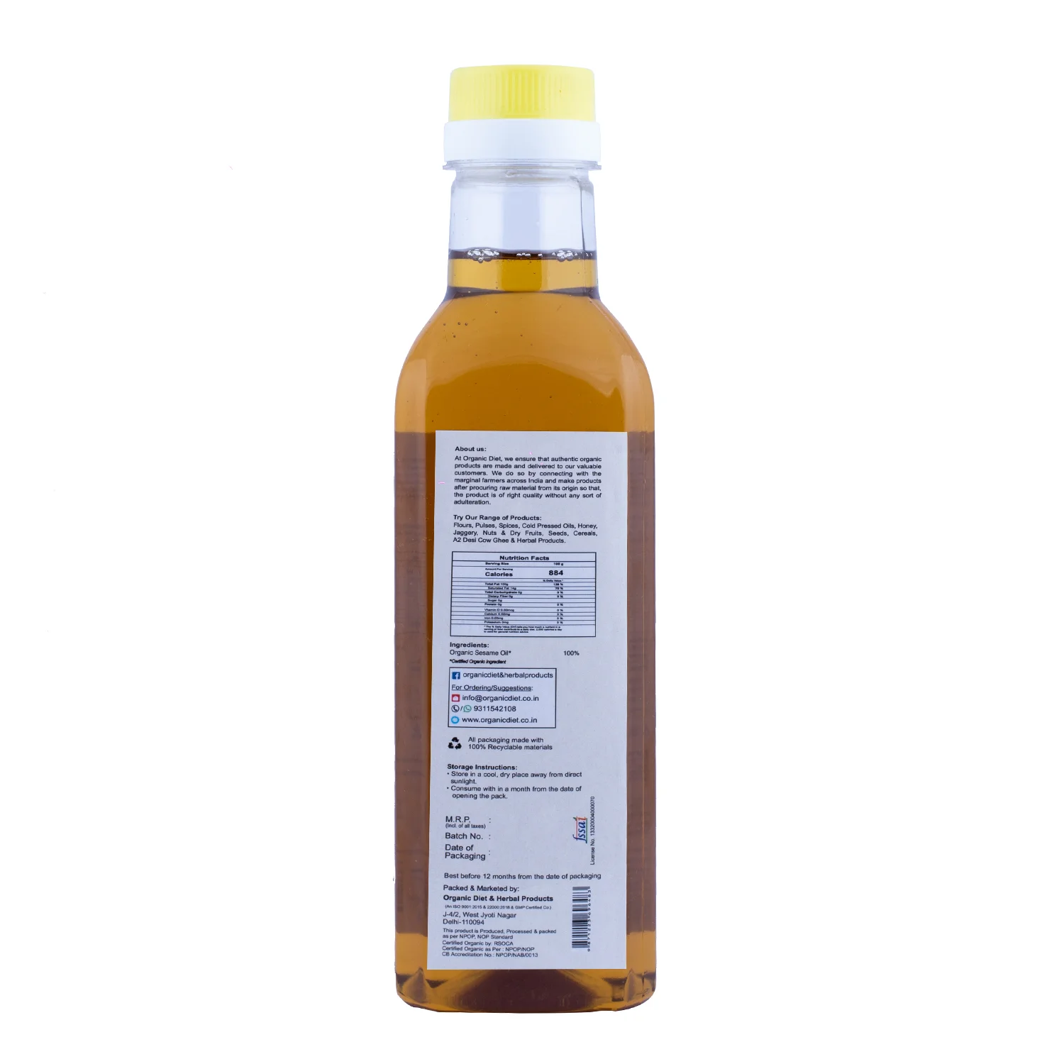 White Sesame Oil - 1L