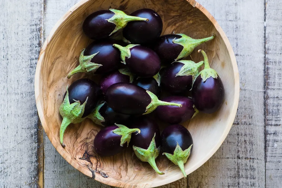 Baby Eggplant (Chhota Baingan) (500gm)  From Green Garden