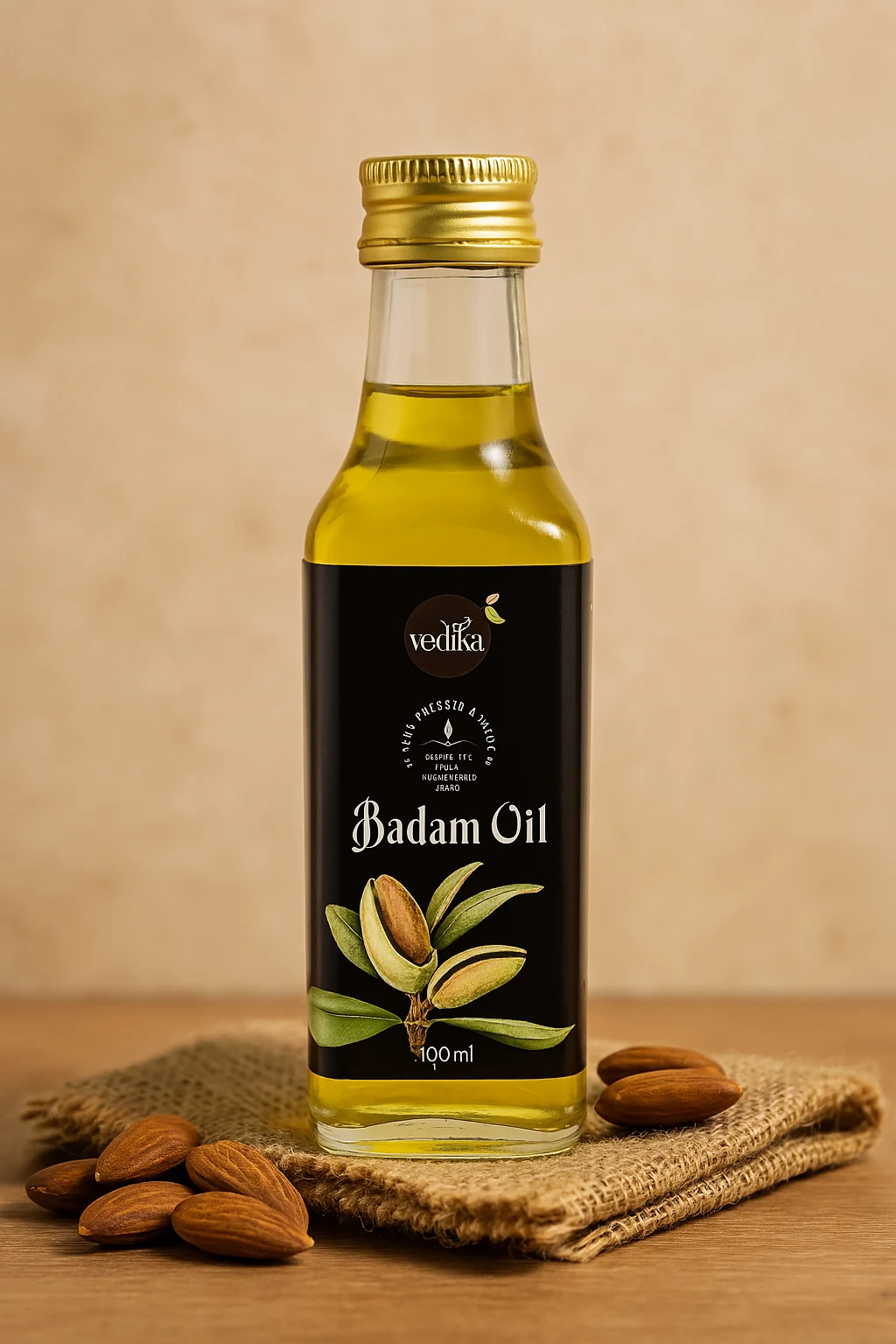 Vedika Organics Wood Pressed Gurbandi Badam Oil (100ml)