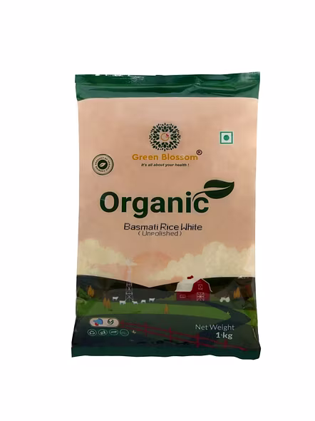 Green Blossom Organic Basmati  Rice White - 1 Kg