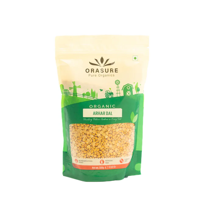 Orasure Organic Arhar Dal (Tur Dal) - 500g (Pack Of 3) | Unpolished & Natural