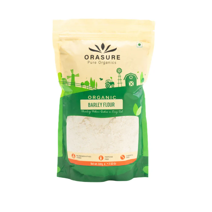 Orasure Organic Barley Flour - 500g (Pack Of 1) | Natural Jau Atta