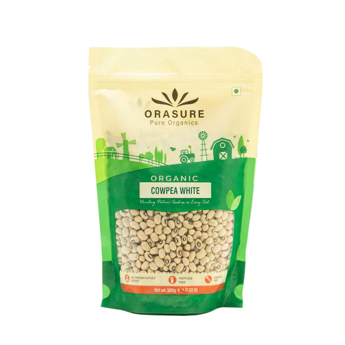 Oraure Organic Cowpea White - 500g (Pack of 3) | Healthy & Unpolished Lobiya