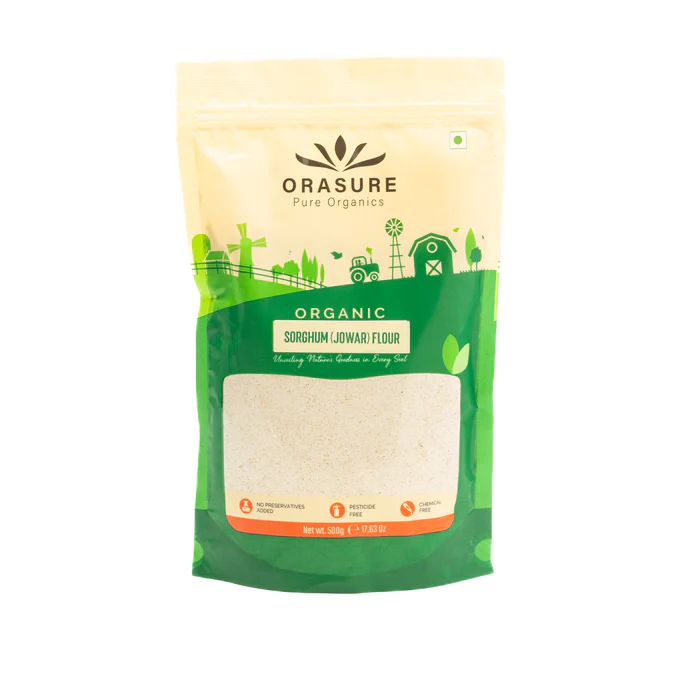 Orasure Organic Jowar Flour - 500 g (Pack Of 1) | Natural Jowar Chakki Atta