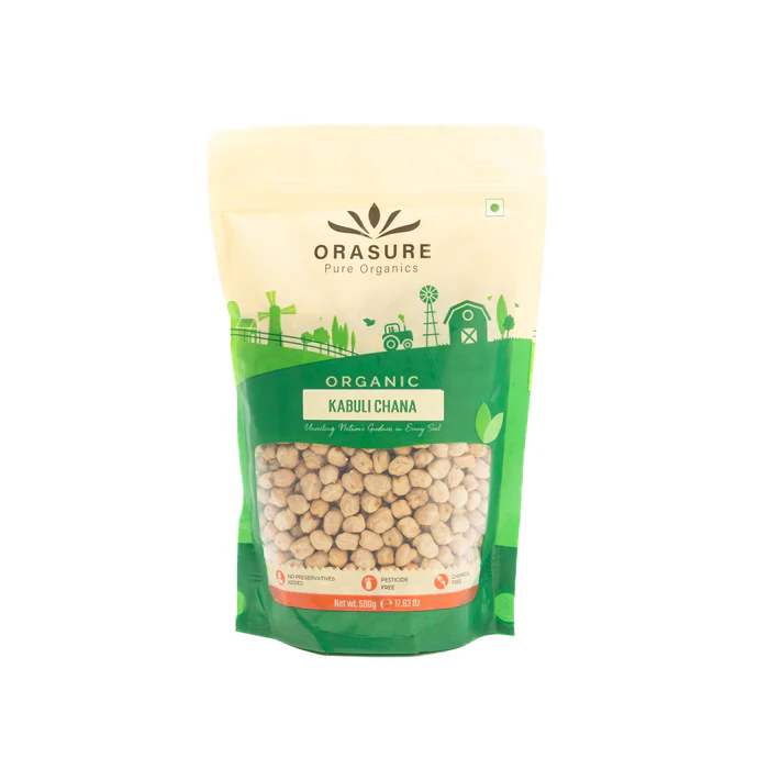 Orasure Organic Kabuli Chana - 500g (Pack of 3)| Tasty and Healthy