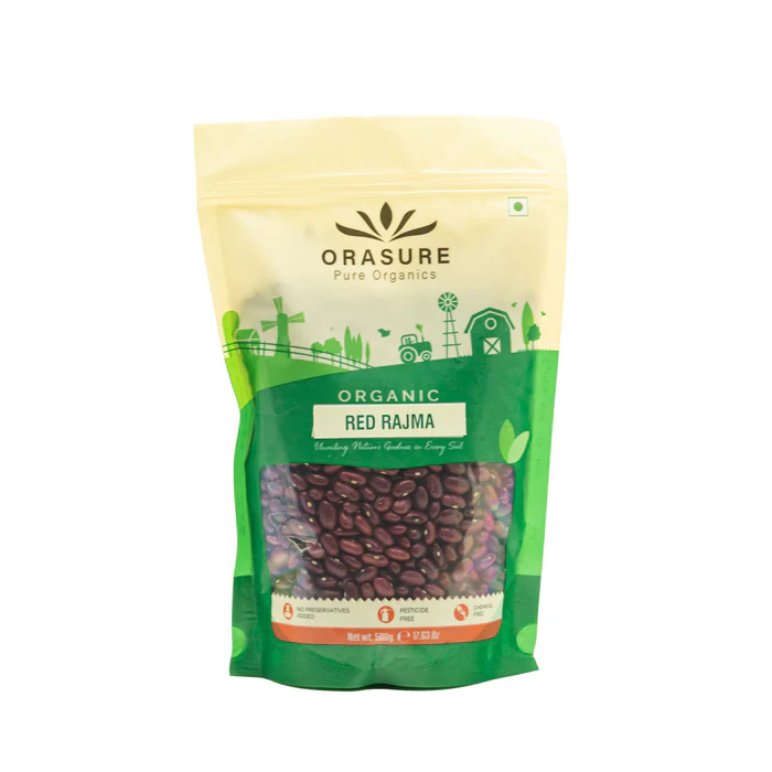 Orasure Organic Red Rajma - 500g (Pack Of 3) | Kidney Beans