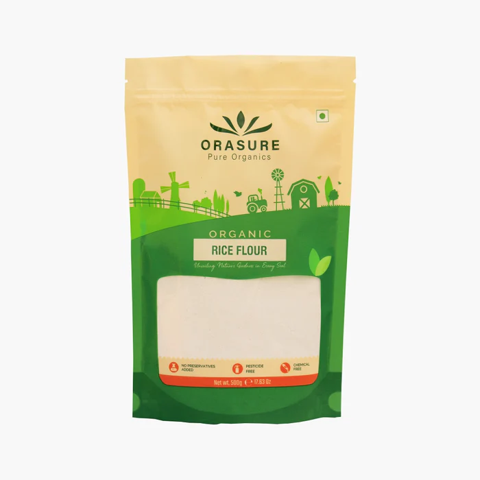 Orasure Organic Rice Flour – 500 g (Pack of 1) | 100% Natural Rice Atta