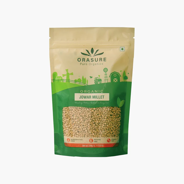 Orasure Organic Jowar (Sorghum) – 500 g (Pack of 1) | Whole Millet Grain