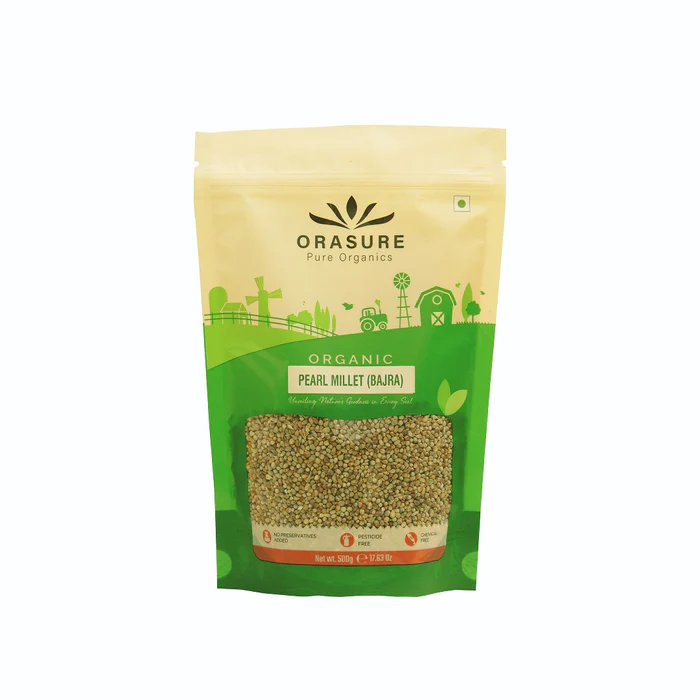 Orasure Organic Pearl Millet (Bajra) – 500 g (Pack of 1) | Naturally Gluten-Free