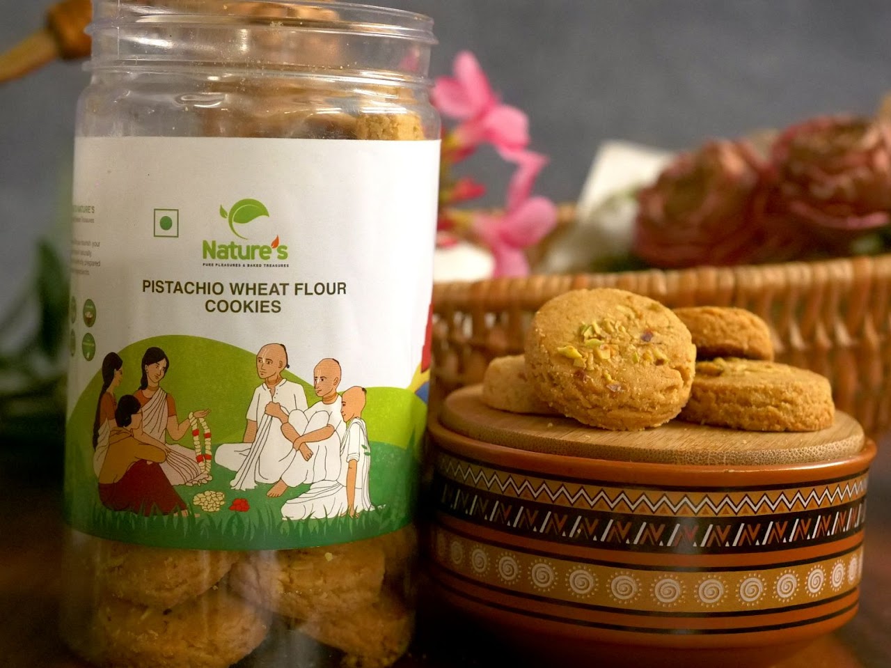 Nature's Pistachio Whole Wheat Cookies - 300gm