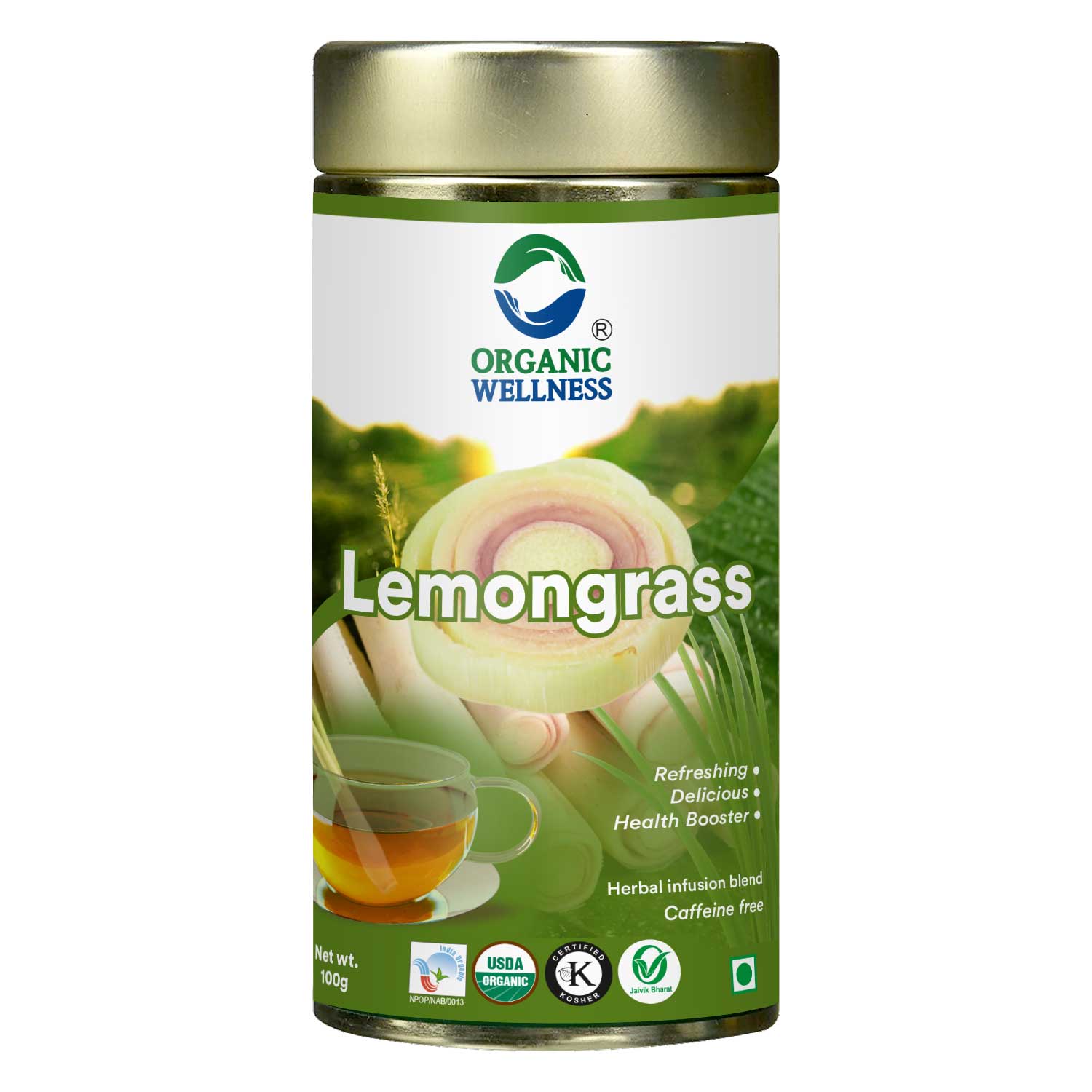 Organic Wellness Blossom Lemongrass 100 grams Tin Pack