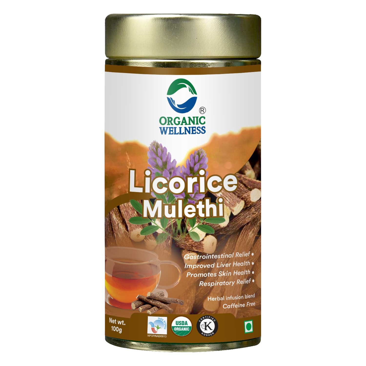 Organic Wellness Licorice Tea 100 gm Tin Pack