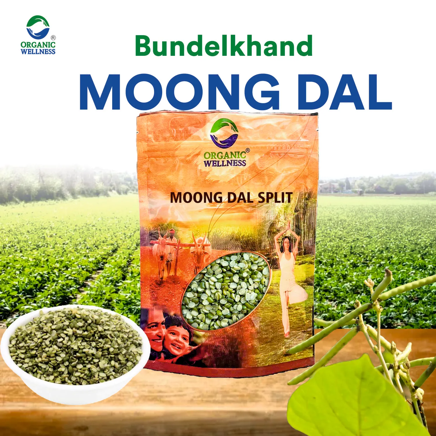 Organic Wellness Moong Chilka Split Dal - 450 grams