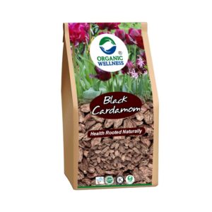 Organic Wellness Black Cardamom Whole - Badi Elaichi - 50g
