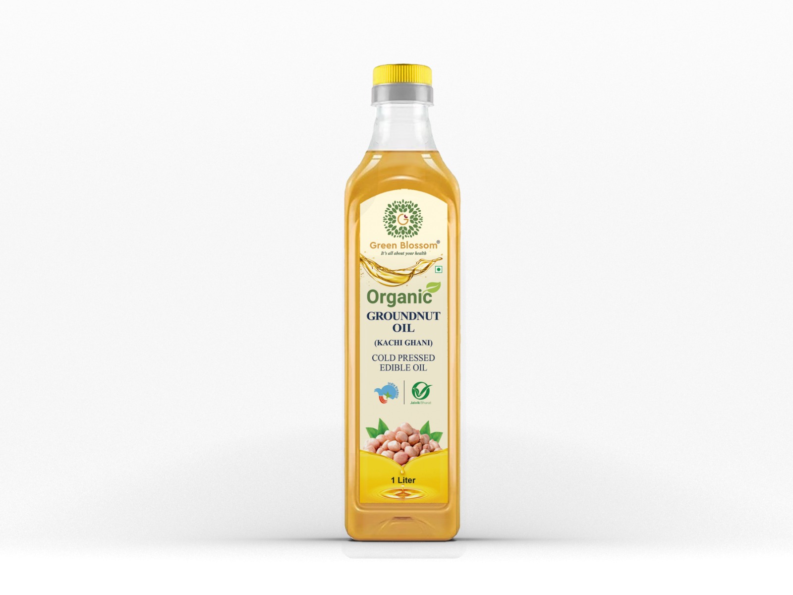 Green Blossom Organic Groundnut Oil (Cold Pressed) - 1 Ltr