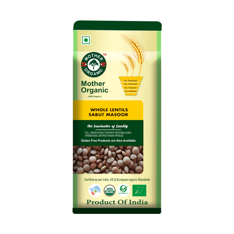 Mother Organic Masoor Sabut - 1kg