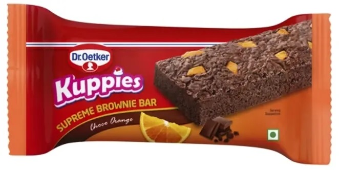 Dr.Oetker Kuppies Supreme Brownie bar Choco Orange Cake - Rich Flavour, Soft, Spongy,
