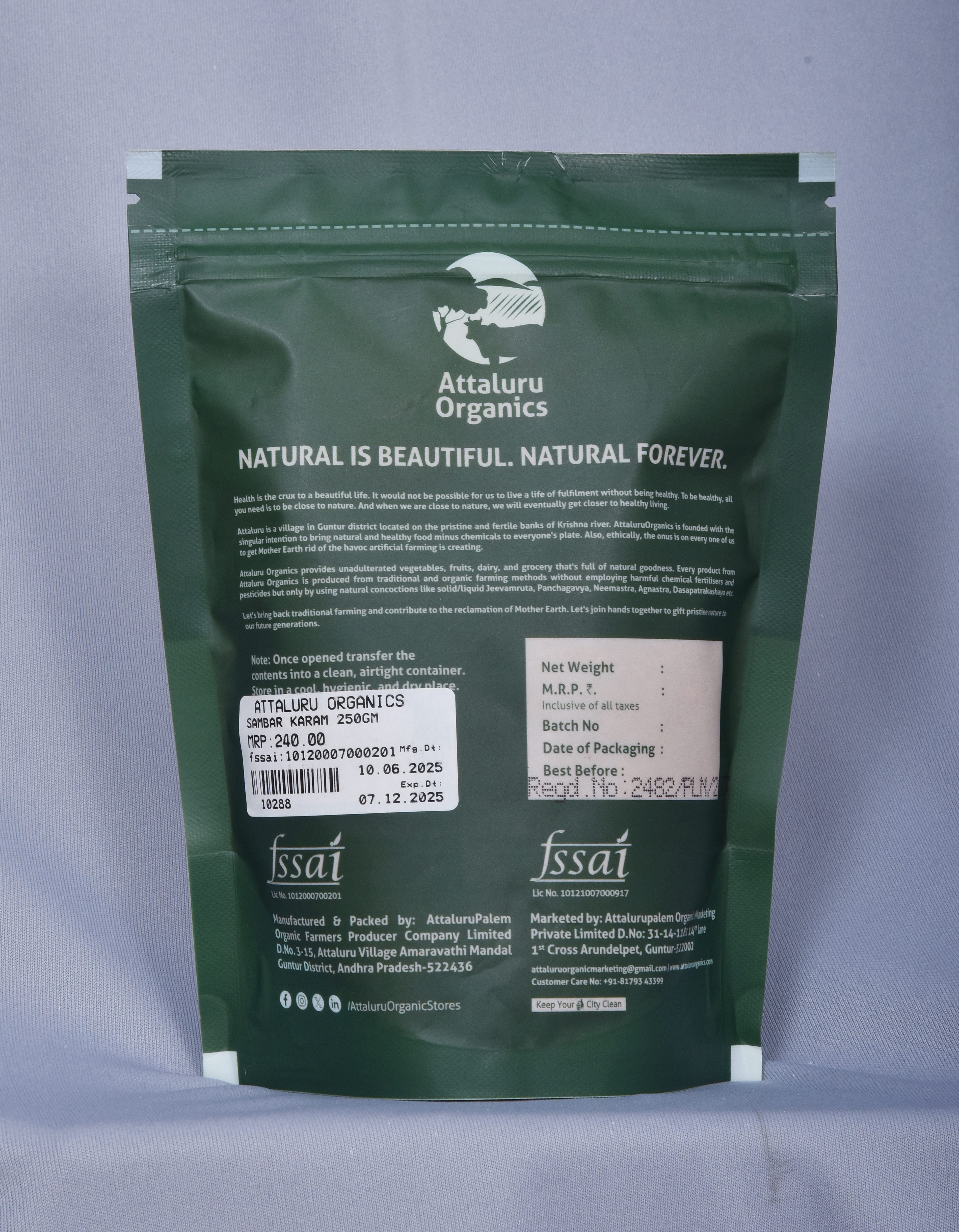 Attaluru Organics Sambar Powder